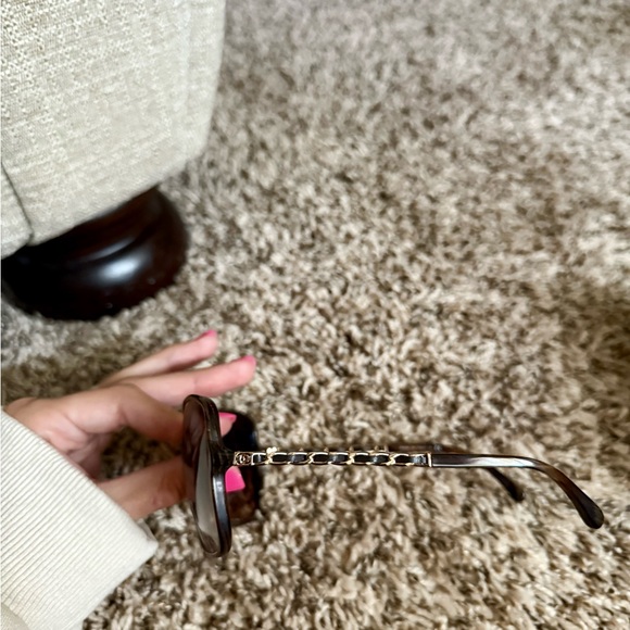 Chanel Black Quilted sunglasses with case